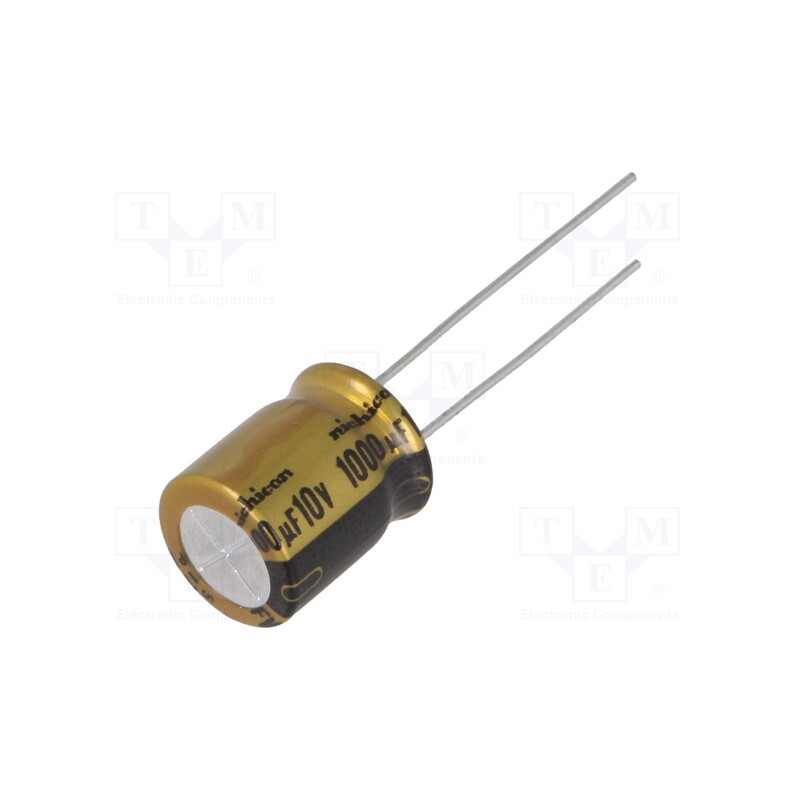 10 pcs x NICHICON - UFW1A102MPD - Capacitor: electrolytic, THT, 1000uF, 10VDC, Ø10x12.5mm, Pitch: 5mm