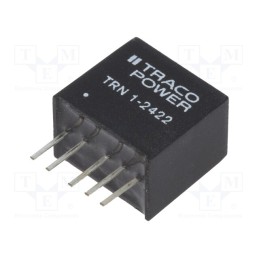1 pcs x TRACO POWER - TRN 1-2422 - Converter: DC/DC, 1W, Uin: 18÷36V, Uout: 12VDC, Uout2: -12VDC, SIP