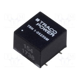 1 pcs x TRACO POWER - TRN 1-0523SM - Converter: DC/DC, 1W, Uin: 4.5÷13.2V, Uout: 15VDC, Uout2: -15VDC