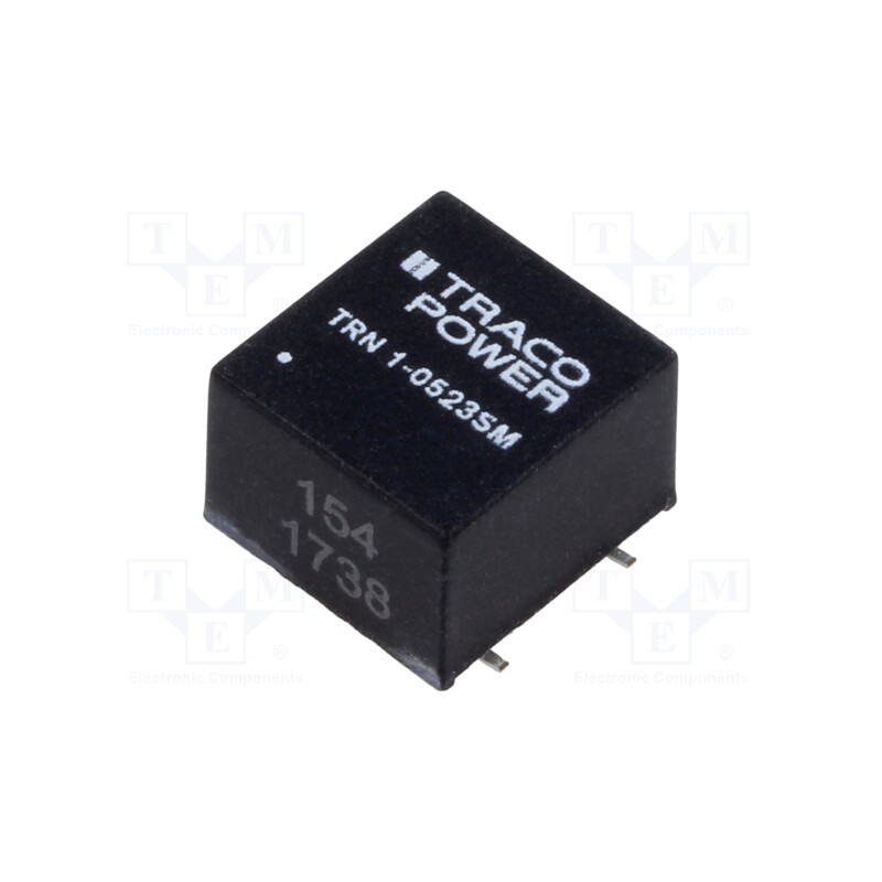 1 pcs x TRACO POWER - TRN 1-0523SM - Converter: DC/DC, 1W, Uin: 4.5÷13.2V, Uout: 15VDC, Uout2: -15VDC