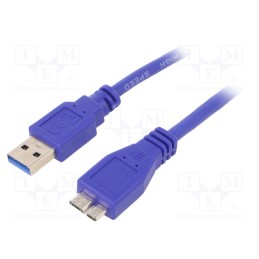 1 pcs x GEMBIRD - CCP-MUSB3-AMBM-10 - Cable, USB 3.0, USB A plug,USB B micro plug, 3m, blue, Cablexpert