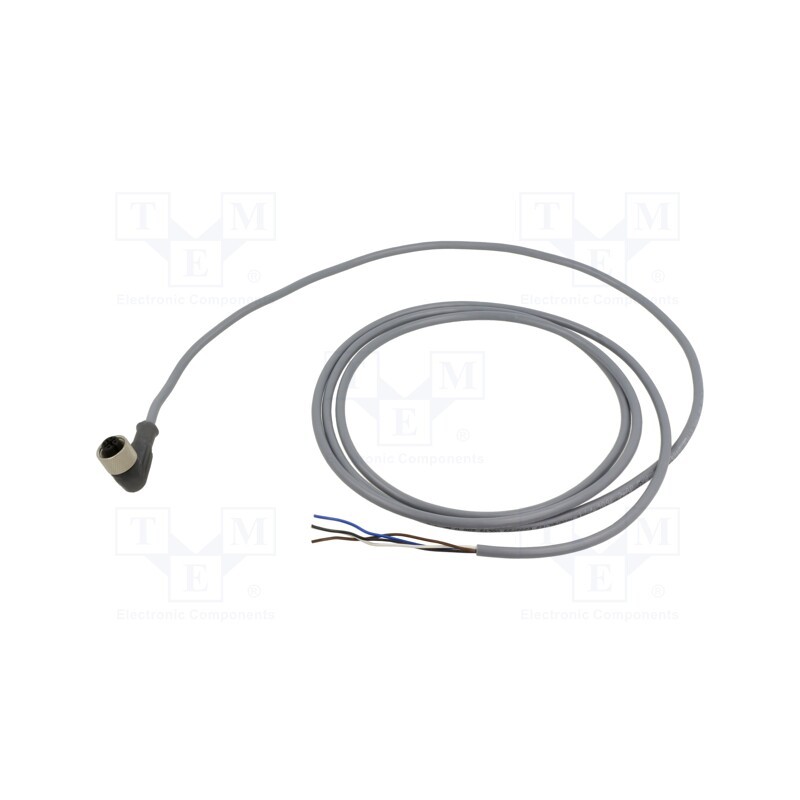 1 pcs x TELEMECANIQUE SENSORS - XZCPV1241L2 - Connection lead, M12, PIN: 4, angled, 2m, plug, 250VAC, 3A, -25÷80°C