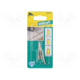 1 set x WOLFCRAFT - 5987000 - Grinding pin, Mounting: rod 3mm, 3pcs.