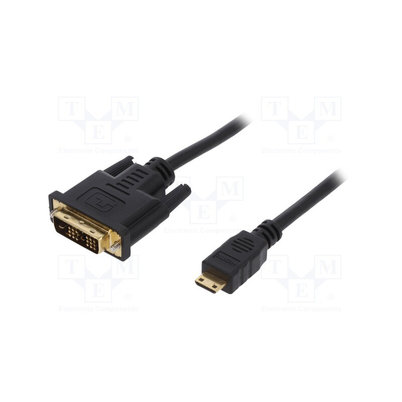 1 pcs x LOGILINK - CHM002 - Cable, HDMI 1.4, DVI-D (18+1) plug,mini HDMI plug, 1m, black