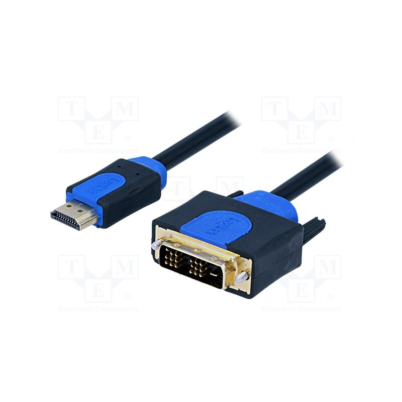 1 pcs x LOGILINK - CHB3103 - Cable, HDMI 1.3, DVI-D (18+1) plug,HDMI plug, PVC, Len: 3m