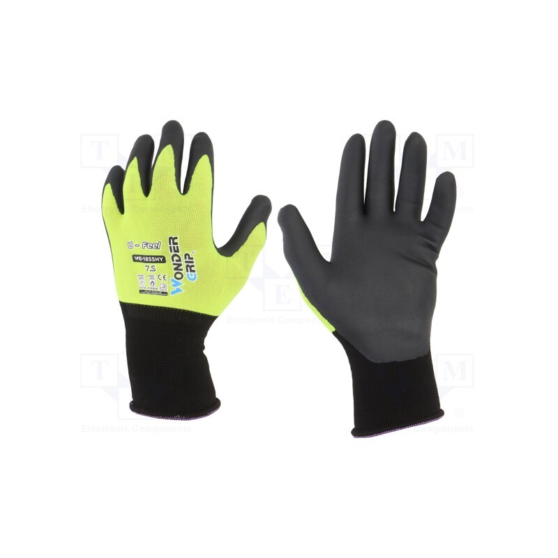1 set x WONDER GRIP - 52881 - Protective gloves, Size: 7,S, green (light), nitryl, U-Feel