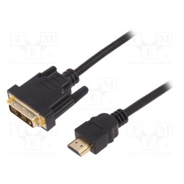 1 pcs x DIGITUS - AK-330300-020-S - Cable, HDMI 1.4, DVI-D (18+1) plug,HDMI plug, 2m, black, 30AWG