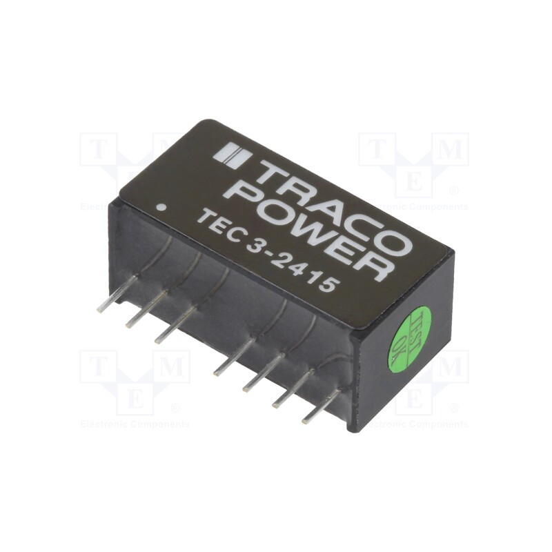 1 pcs x TRACO POWER - TEC 3-2415 - Converter: DC/DC, 3W, Uin: 18÷36V, Uout: 24VDC, Iout: 125mA, SIP8
