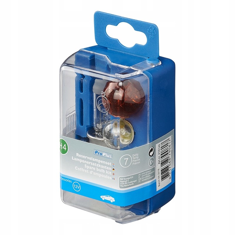Set of spare bulbs for h4 cars, 7 elements