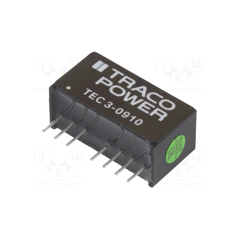 1 pcs x TRACO POWER - TEC 3-0910 - Converter: DC/DC, 3W, Uin: 4.5÷13.2V, Uout: 3.3VDC, Iout: 700mA, SIP8