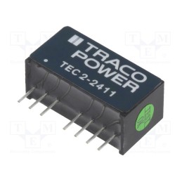 1 pcs x TRACO POWER - TEC 2-2411 - Converter: DC/DC, 2W, Uin: 18÷36V, Uout: 5VDC, Iout: 400mA, SIP8