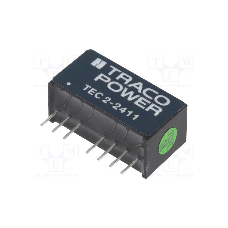 1 pcs x TRACO POWER - TEC 2-2411 - Converter: DC/DC, 2W, Uin: 18÷36V, Uout: 5VDC, Iout: 400mA, SIP8