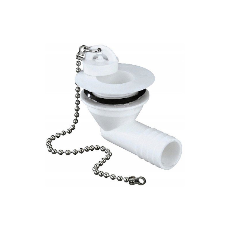 Siphon, angular drain, sink, washbasin, camper, trailer, 19 mm