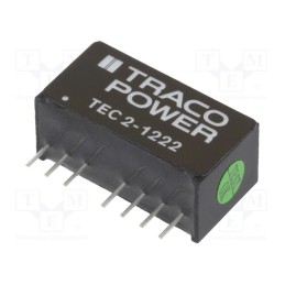 1 pcs x TRACO POWER - TEC 2-1222 - Converter: DC/DC, 2W, Uin: 9÷18V, Uout: 12VDC, Uout2: -12VDC, SIP8