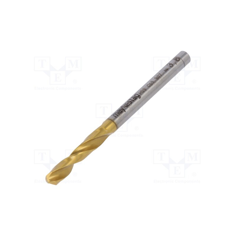 1 pcs x ALPEN-MAYKESTAG - 90700380100 - Drill bit, for metal, Ø: 3.8mm, L: 55mm, Working part len: 22mm