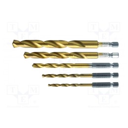 1 set x Hu00d6GERT TECHNIK - HT6D180 - Drill set, for metal, Ø: 4mm,5mm,6mm,8mm,10mm, 5pcs, blister