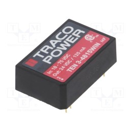 1 pcs x TRACO POWER - TEN 3-4815WIN - Converter: DC/DC, 3W, Uin: 18÷75V, Uout: 24VDC, Iout: 125mA, DIP24