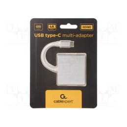 1 pcs x GEMBIRD - A-CM-HDMIF-02-SV - Adapter, HDMI 1.4,USB 3.0,USB 3.1, 0.075m, white, silver