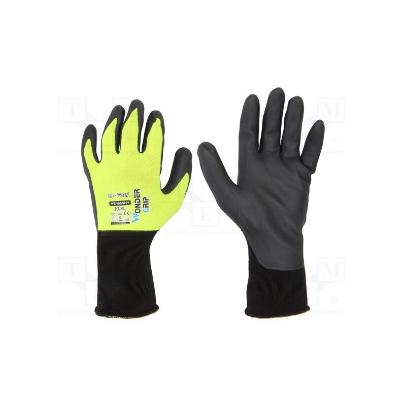 1 set x WONDER GRIP - 52887 - Protective gloves, Size: 10,XL, green (light), nitryl, U-Feel