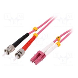 1 pcs x LOGILINK - FP4LT02 - Fiber patch cord, OM4, LC/UPC,ST/UPC, 2m, Optical fiber: 50/125um
