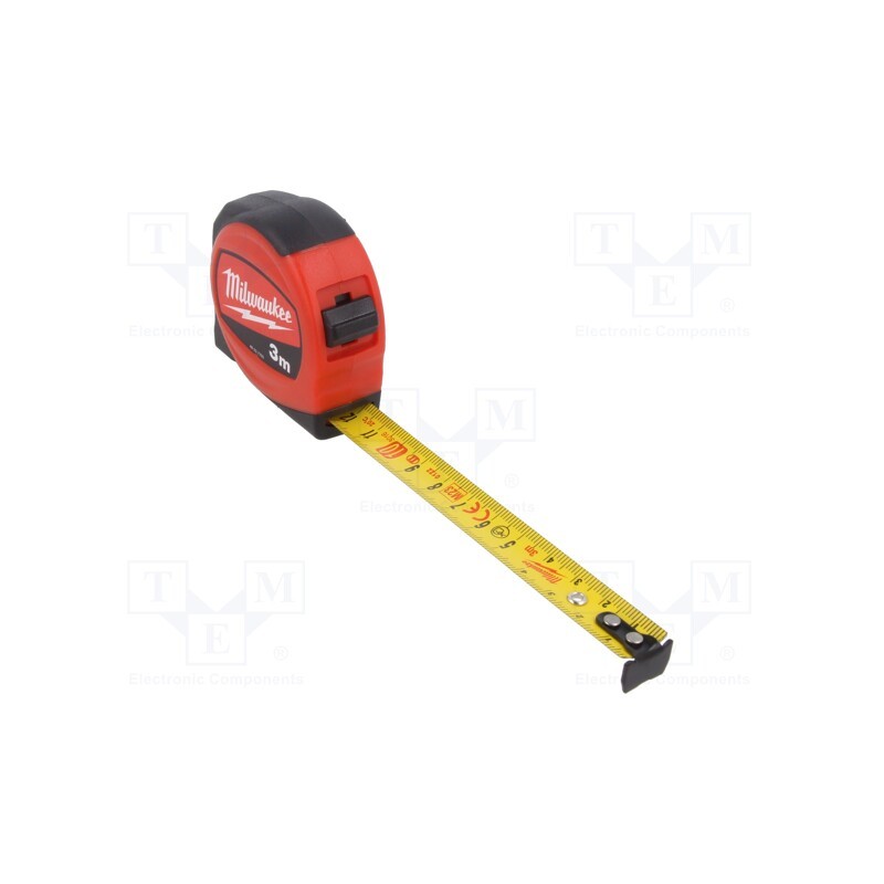 1 pcs x Milwaukee - 48227703 - Measuring tape, L: 3m, Width: 16mm, slim