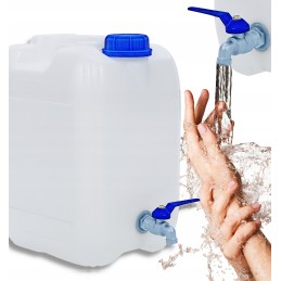Water bank container with tap, metal, 10 liters