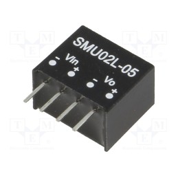 1 pcs x MEAN WELL - SMU02L-05 - Converter: DC/DC, 2W, Uin: 4.5÷5.5V, Uout: 5VDC, Iout: 80÷400mA, SIP4
