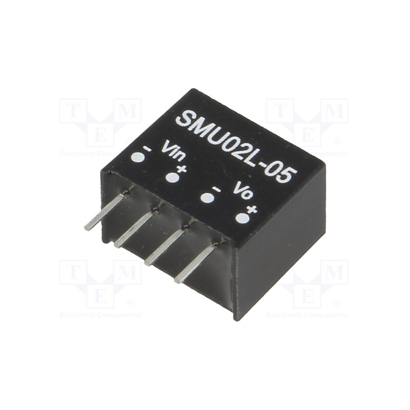 1 pcs x MEAN WELL - SMU02L-05 - Converter: DC/DC, 2W, Uin: 4.5÷5.5V, Uout: 5VDC, Iout: 80÷400mA, SIP4
