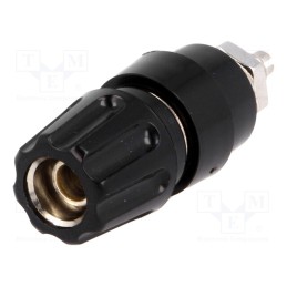 1 pcs x HIRSCHMANN T&M - PKNI 10 B SW - Socket, 4mm banana, 63A, 60VDC, Cutout: Ø9mm, black, screw, 2mΩ