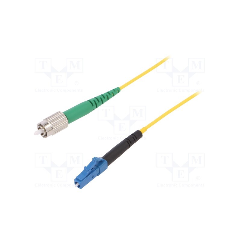 1 pcs x FIBRAIN - G-LC-FCA-S-001.0-SX-D-18-Y - Fiber patch cord, FC/APC,LC/UPC, 1m, Optical fiber: 9/125um, Gold