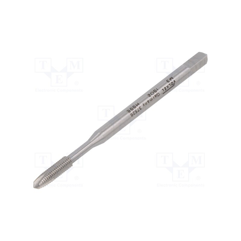 1 pcs x Vu00d6LKEL - 37526 - Tap, high speed steel cobalt HSS-E, M3, 0.5, 56mm, 2,7mm, ISO2/6H