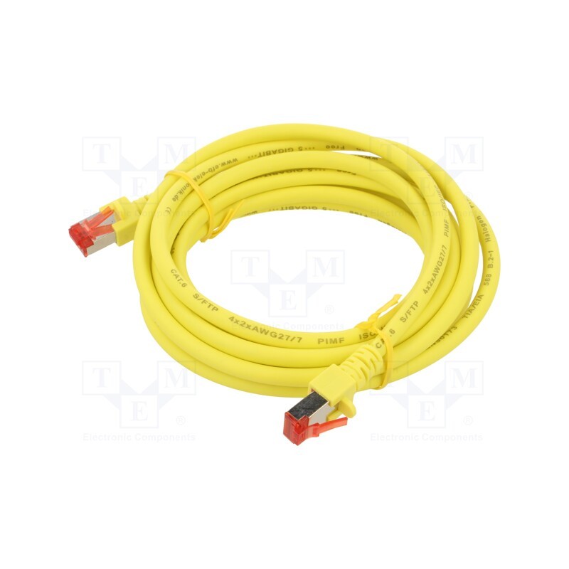 1 pcs x HELUKABEL - 803018 - Patch cord, S/FTP, 6, stranded, Cu, LSZH, yellow, 3m, 27AWG