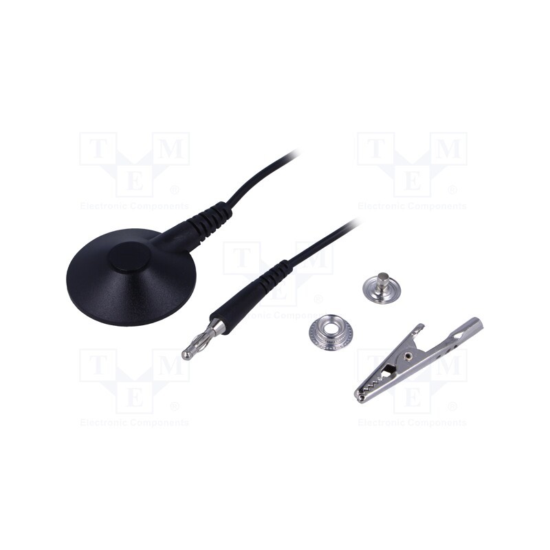 1 pcs x STATICTEC - STW1400 - Ground cord, ESD, Application: earthing ESD matts to ground