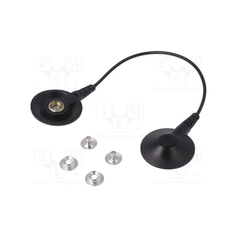 1 pcs x STATICTEC - STW1420 - Ground cord, ESD, Application: earthing ESD matts to ground