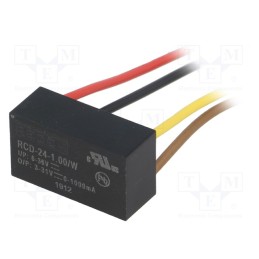 1 pcs x RECOM - RCD-24-1.00/W - Converter: DC/DC, Uin: 6÷36V, Uout: 3÷31VDC, Iout: 1000mA, cables