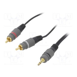 1 pcs x GEMBIRD - CCA-352-10M - Cable, Jack 3.5mm 3pin plug,RCA plug x2, 10m, black