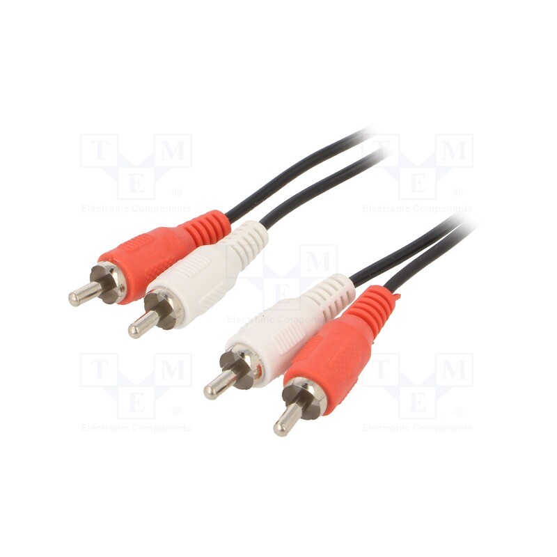 1 pcs x GEMBIRD - CCA-2R2R-7.5M - Cable, RCA plug x2,both sides, 7.5m, black