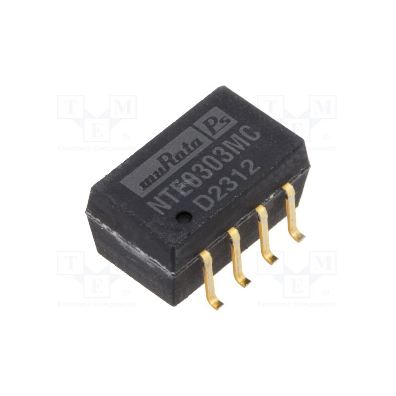 1 pcs x Murata Power Solutions - NTE0303MC - Converter: DC/DC, 1W, Uin: 2.97÷3.63V, Uout: 3.3VDC, Iout: 303mA, SMD