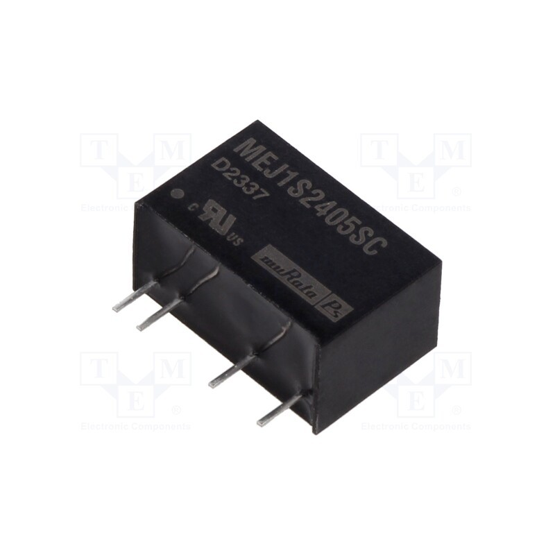1 pcs x Murata Power Solutions - MEJ1S2405SC - Converter: DC/DC, 1W, Uin: 21.6÷26.4V, Uout: 5VDC, Iout: 200mA, SIP
