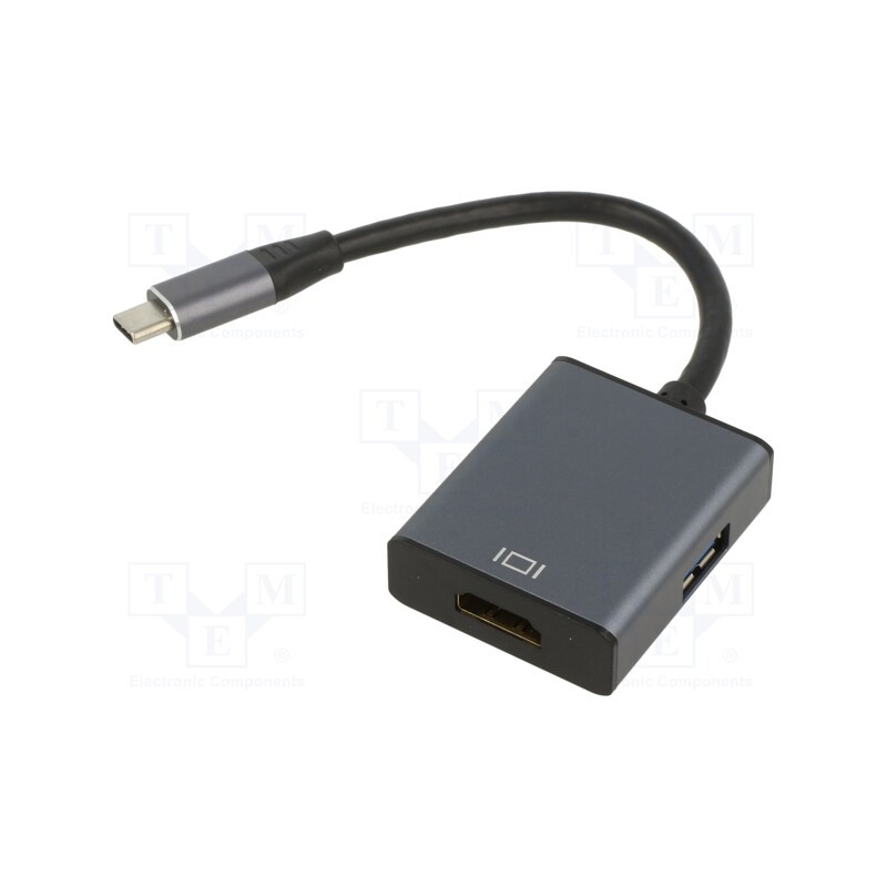 1 pcs x ART - KABADA USBC/HDMI OEM-C8 - Adapter, HDMI 1.4,USB 3.0, HDMI socket,USB A socket,USB C plug