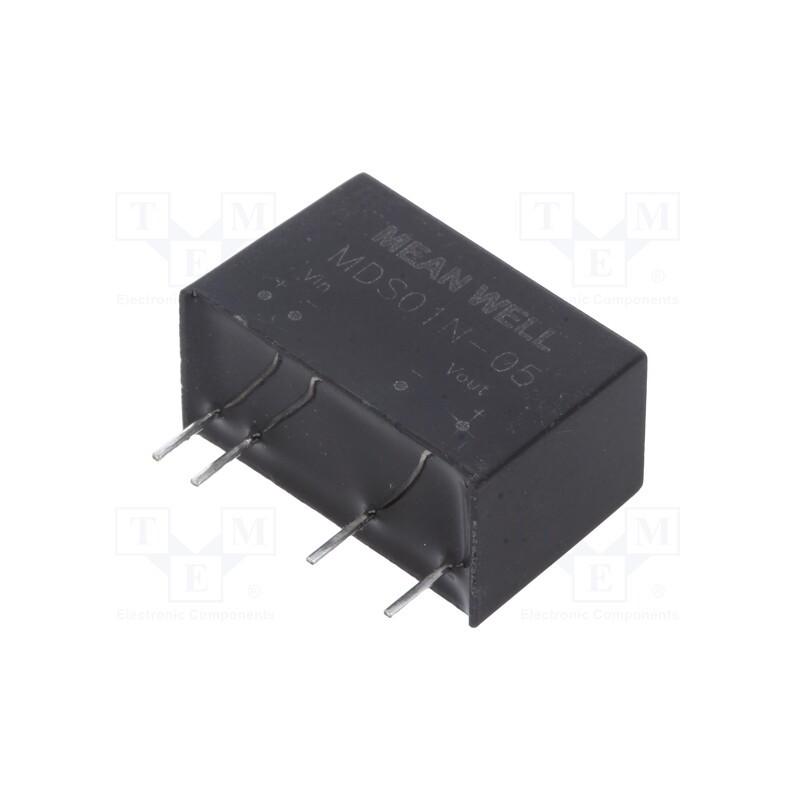 1 pcs x MEAN WELL - MDS01N-05 - Converter: DC/DC, 1W, Uin: 21.6÷26.4V, Uout: 5VDC, Iout: 200mA, SIP7
