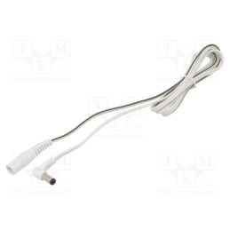 1 pcs x WEST POL - A21-C21-T050-150WH - Cable, 2x0.5mm2, DC 5,5/2,1 plug,DC 5,5/2,1 socket, angled, 1.5m