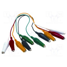 1 set x MUELLER ELECTRIC - BU-00286 - Test leads, Urated: 300V, Inom: 7A, Len: 0.3m, aligator clip
