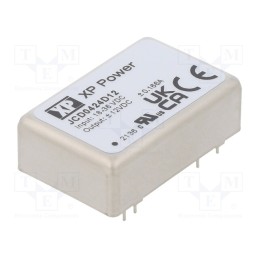 1 pcs x XP POWER - JCD0424D12 - Converter: DC/DC, 4W, Uin: 18÷36V, Uout: 12VDC, Uout2: -12VDC, 266kHz