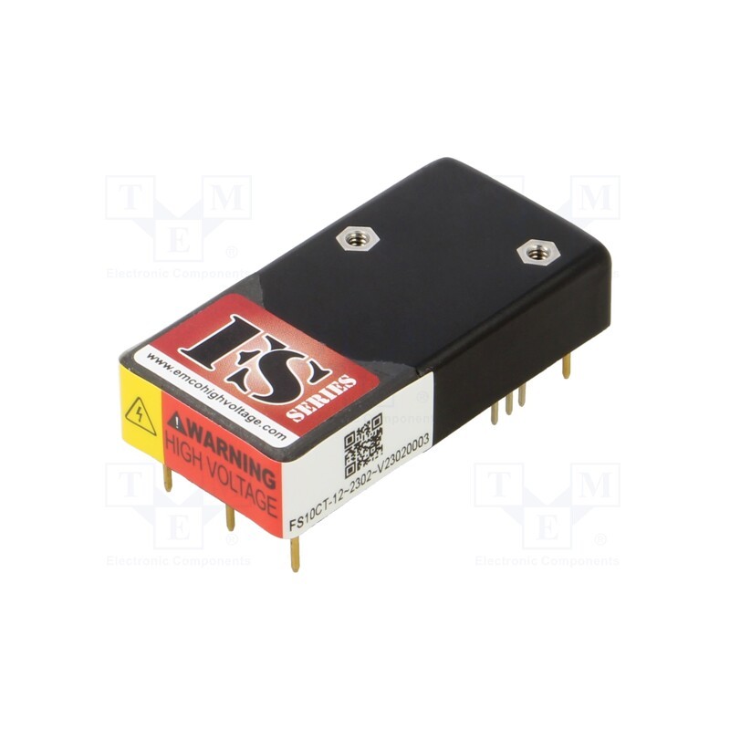 1 pcs x XP POWER - FS10CT-12 - Converter: DC/DC, 10W, Uin: 12V, Uout: 0÷500VDC, Uout2: 0÷-500VDC