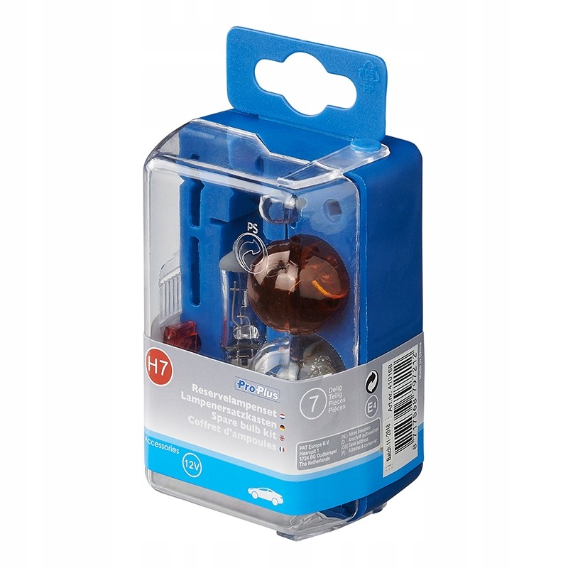 Set of spare bulbs for h7 cars, 7 elements