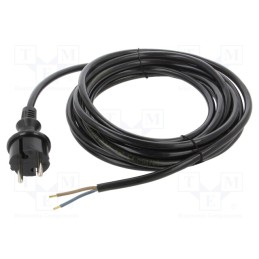 1 pcs x PLASTROL - W-99479 - Cable, 2x1.5mm2, CEE 7/17 (C) plug,wires, PUR, 5m, blue, 16A, 230V