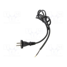 1 pcs x PLASTROL - W-98573 - Cable, 2x1mm2, CEE 7/17 (C) plug,wires, PUR, 1.5m, black, 10A, 230V