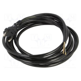 1 pcs x PLASTROL - W-98548 - Cable, 2x1.5mm2, CEE 7/17 (C) plug,wires, PUR, 3.8m, black, 16A
