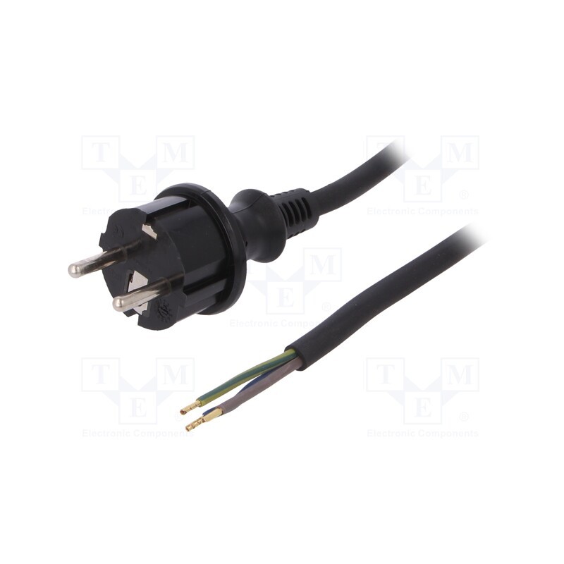 1 pcs x PLASTROL - W-97274 - Cable, 3x1.5mm2, CEE 7/7 (E/F) plug,wires,SCHUKO plug, rubber